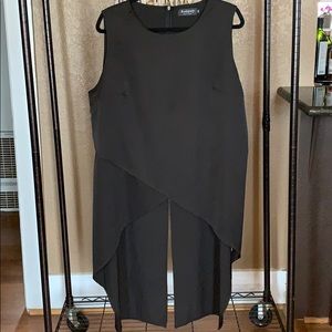 Black high low top with layer in front.